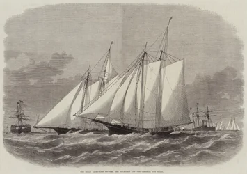 The Ocean Yacht-Race between the Dauntless and the Cambria, the Start